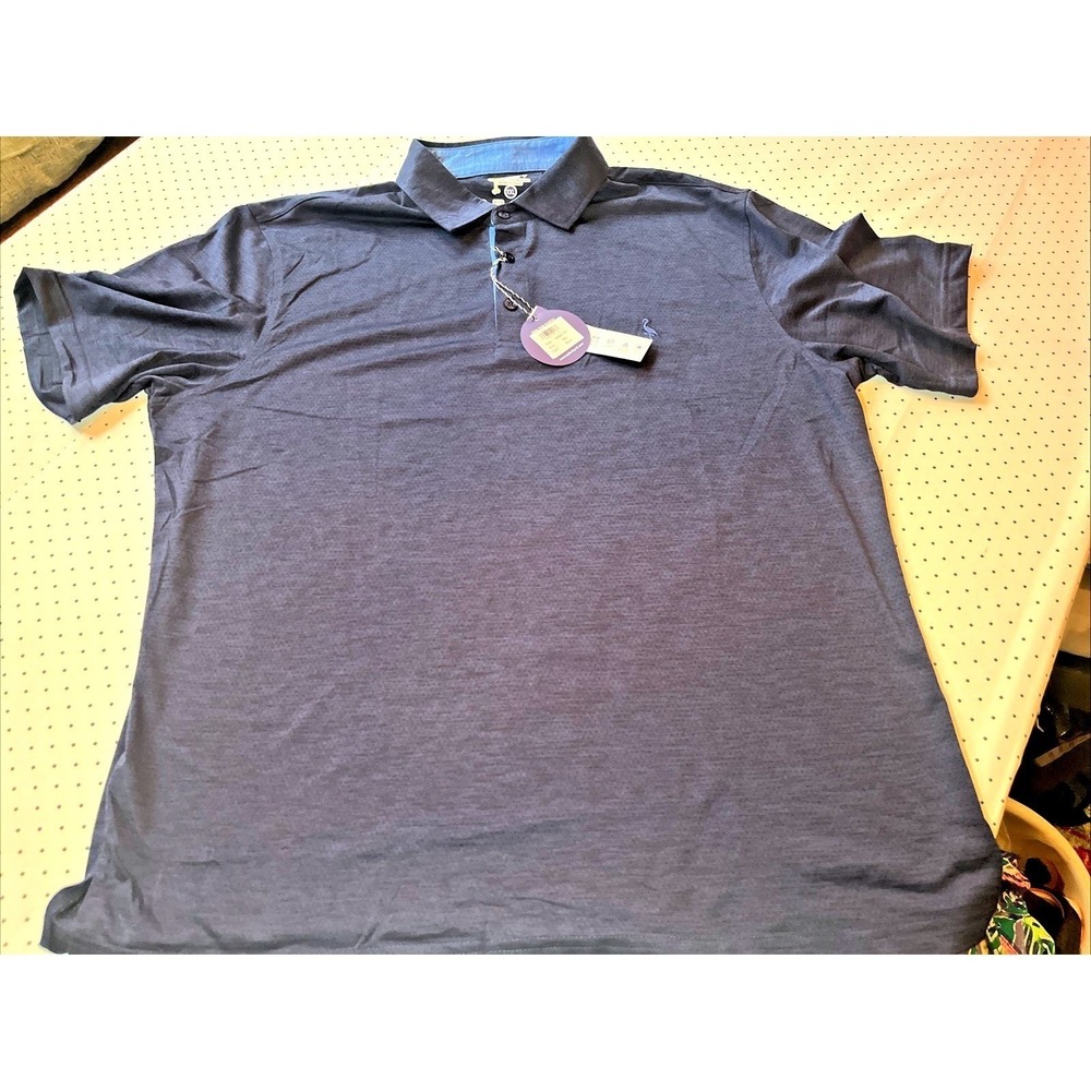 NWT TailorByrd Performance Polo Shirt Mens XXL Navy Blue Stretch‎ Athletic